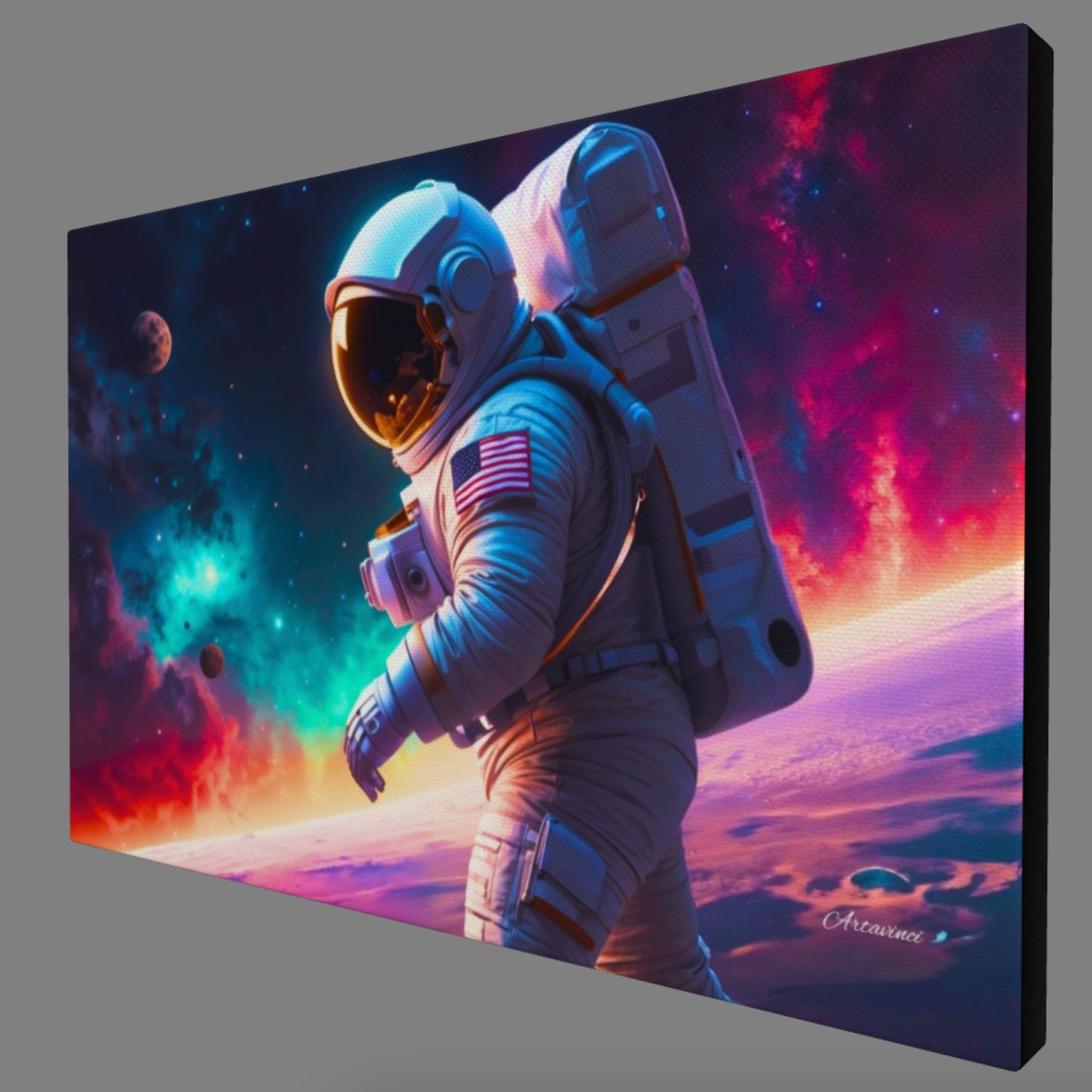 Astronaut in Outer Space Canvas Print