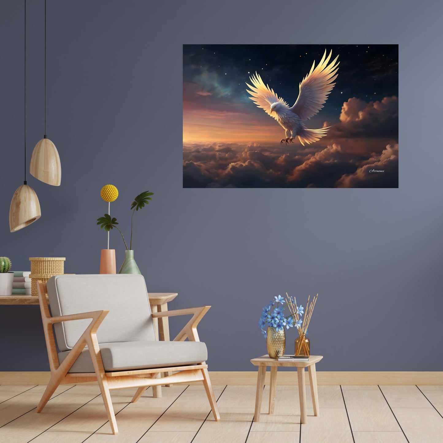 Phoenix in the Sky Canvas Wall Art