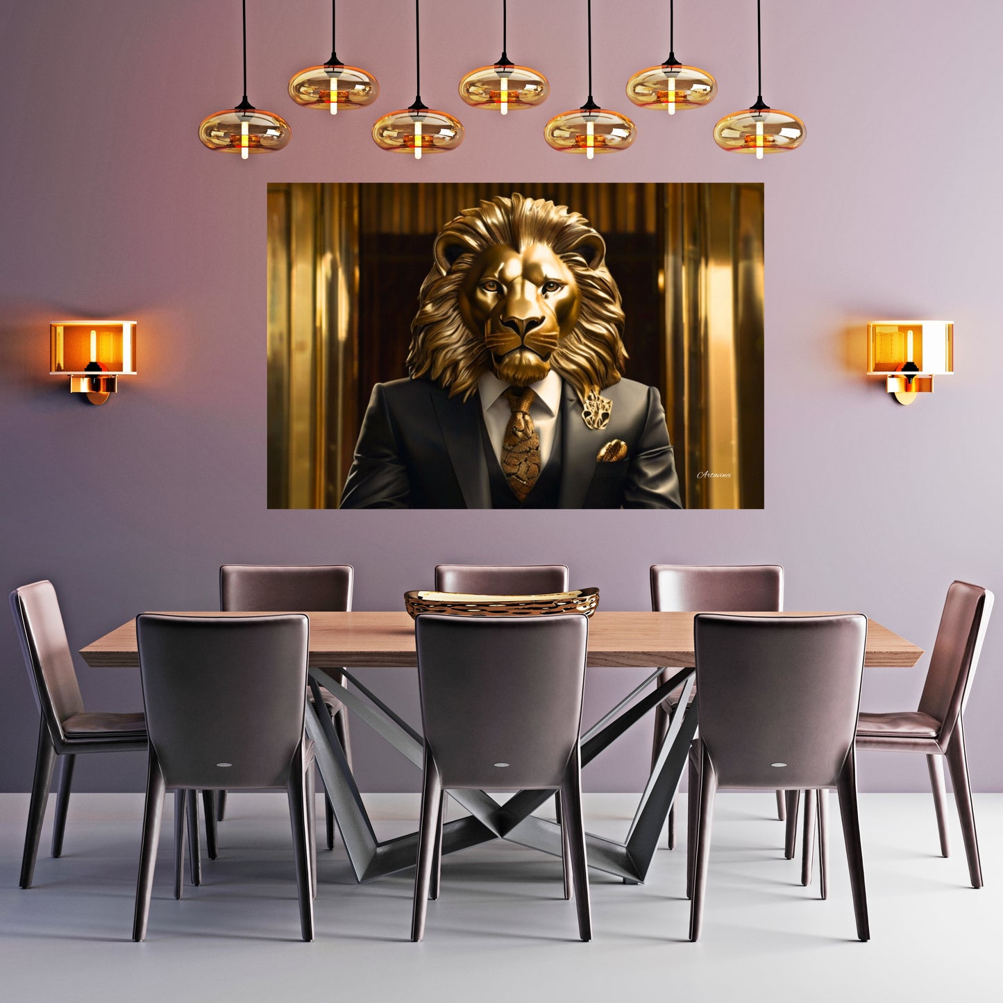 Golden Lion Businessman Wall Art