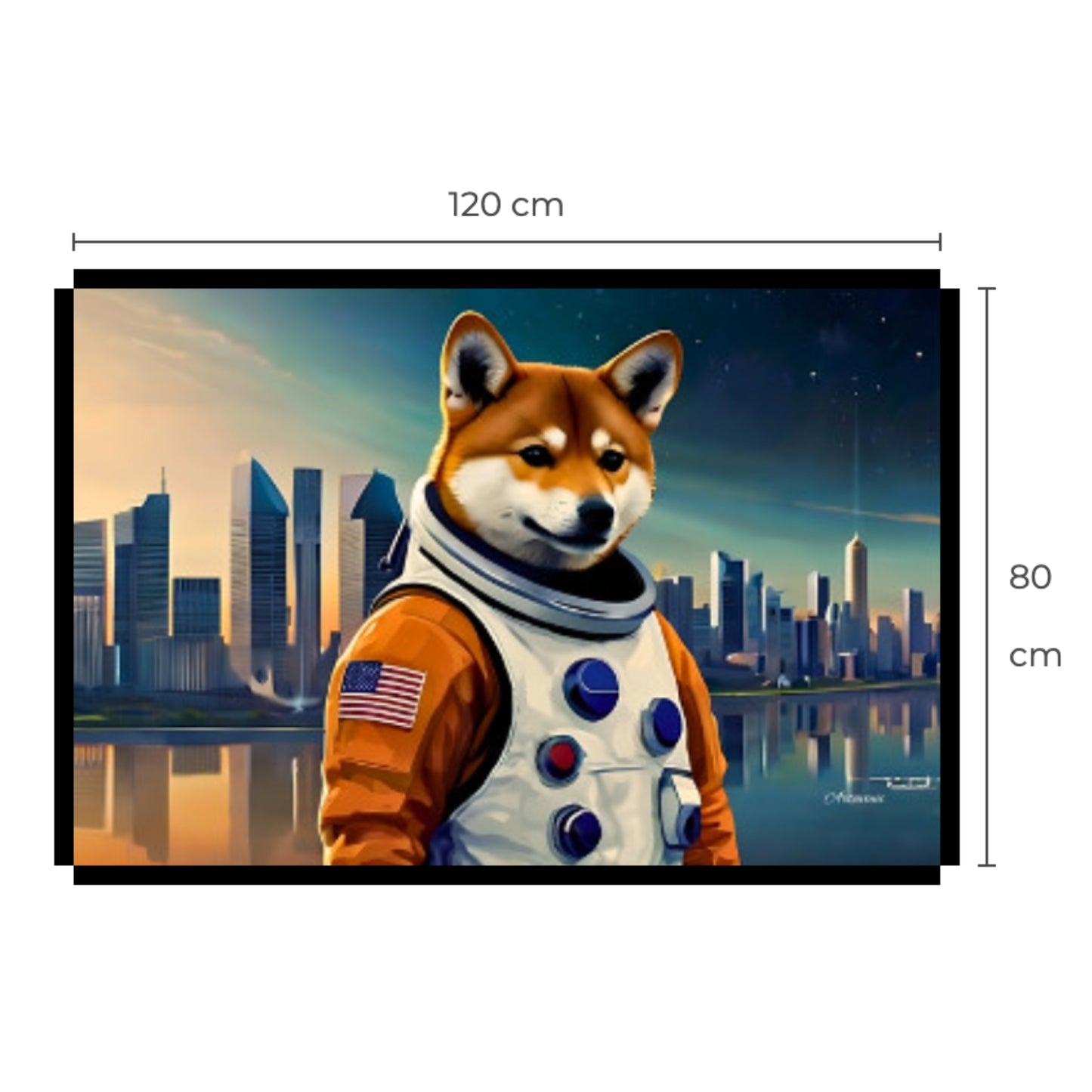 Shiba Inu Astronaut Dog Canvas Art