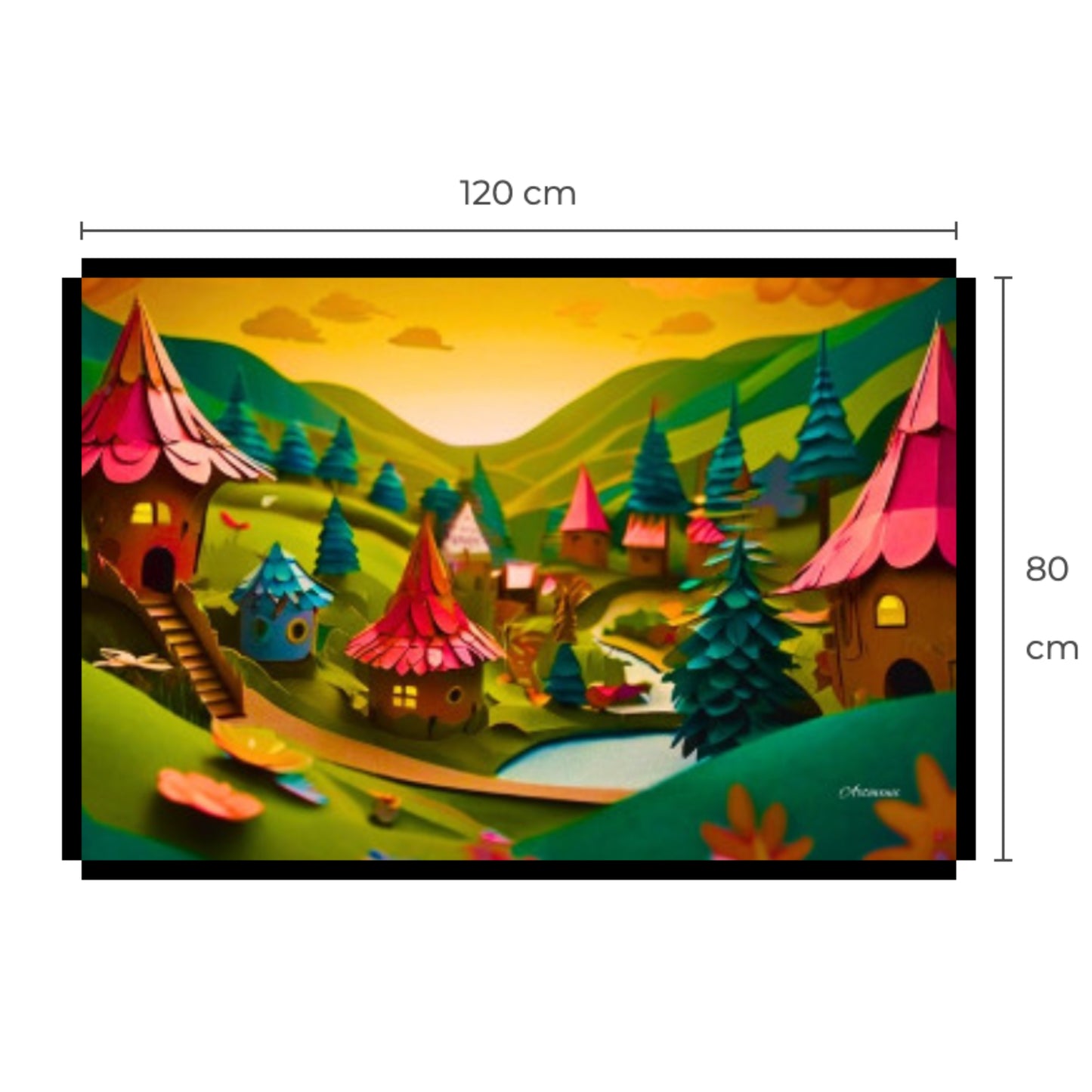 Small House Fairytale Village Canvas Art Print