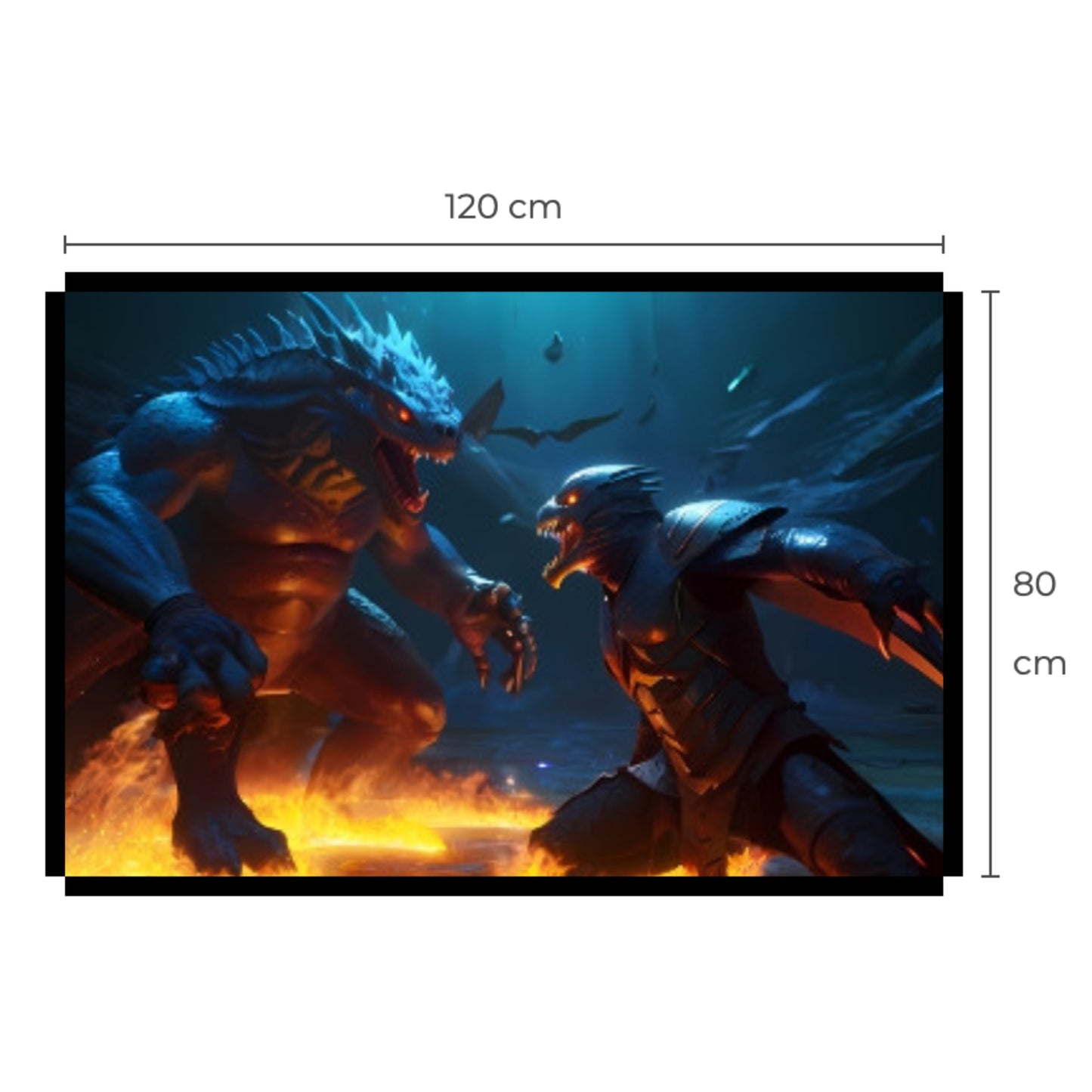 Mythological Creatures Epic Battle Canvas Art