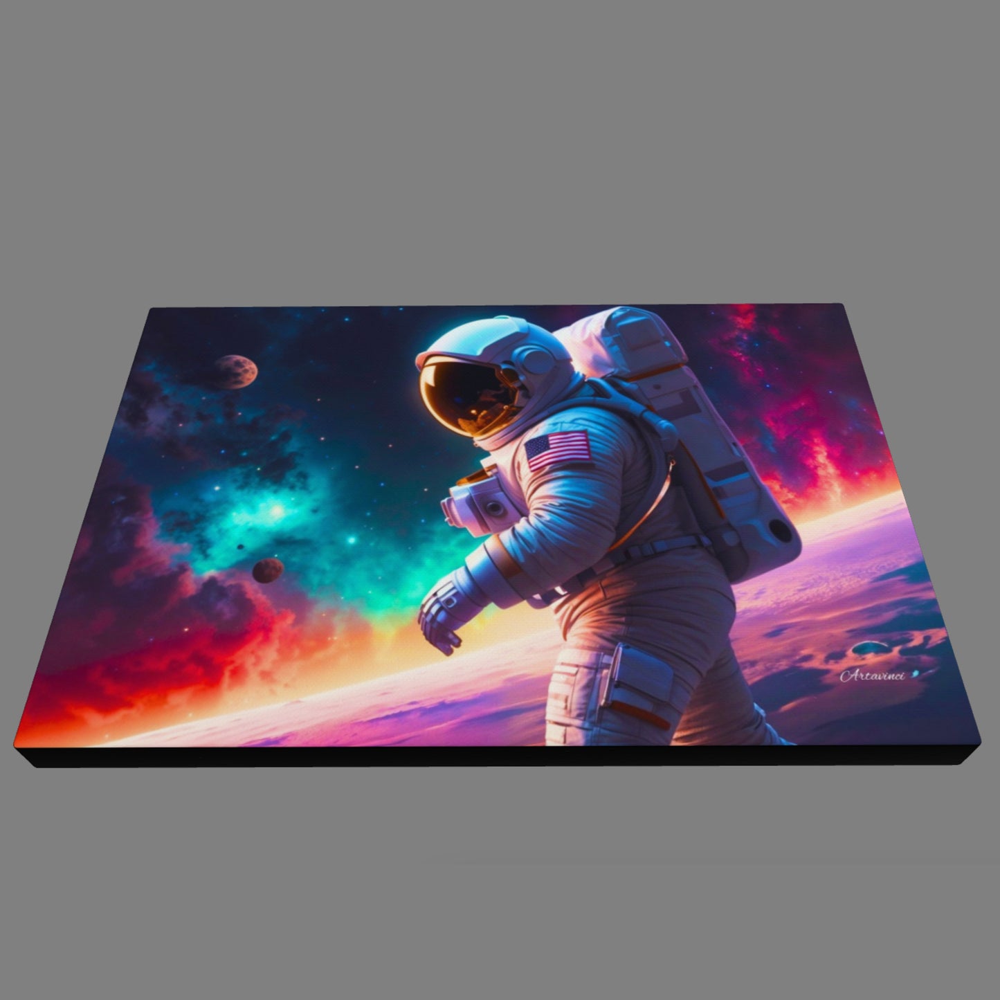Astronaut in Outer Space Canvas Print