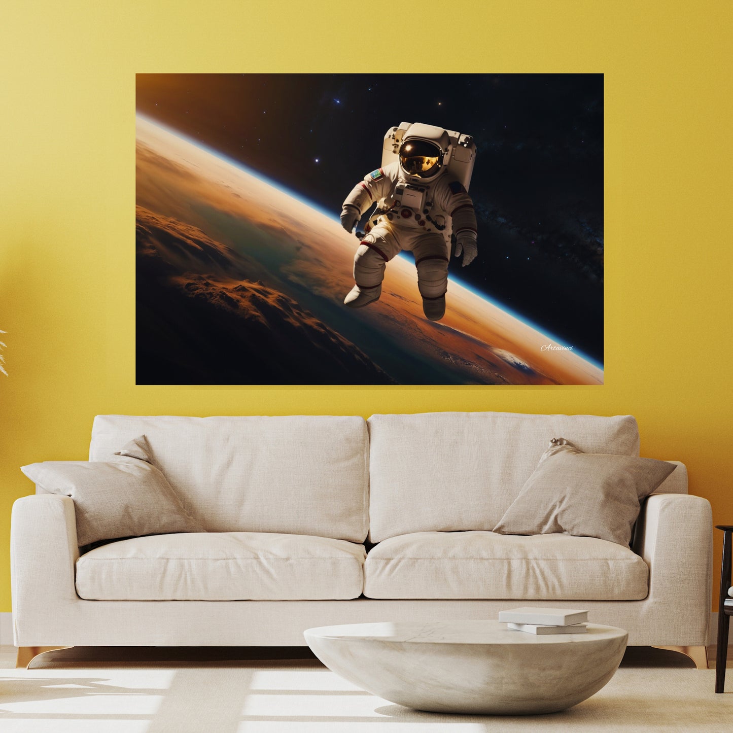Astronaut In the Space Canvas Print