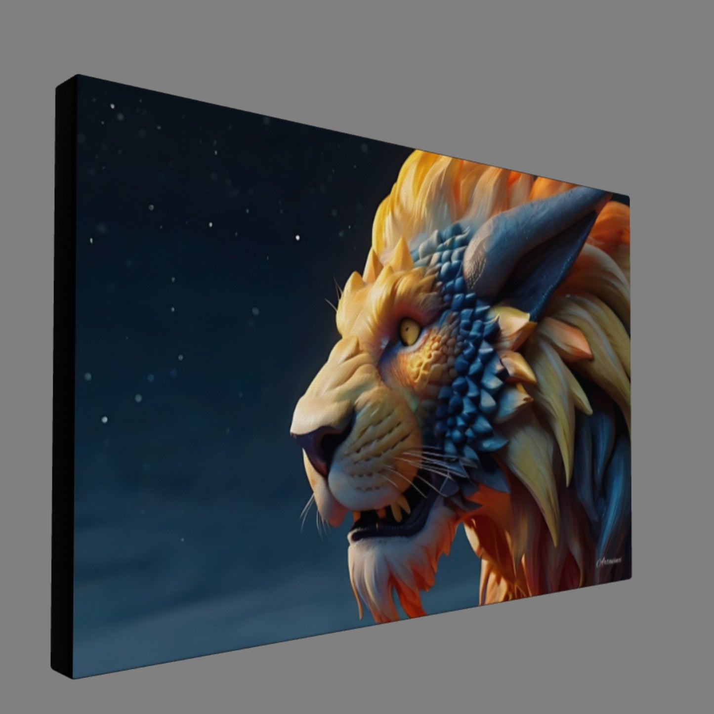 The Hybrid Lion Dragon King Canvas Art
