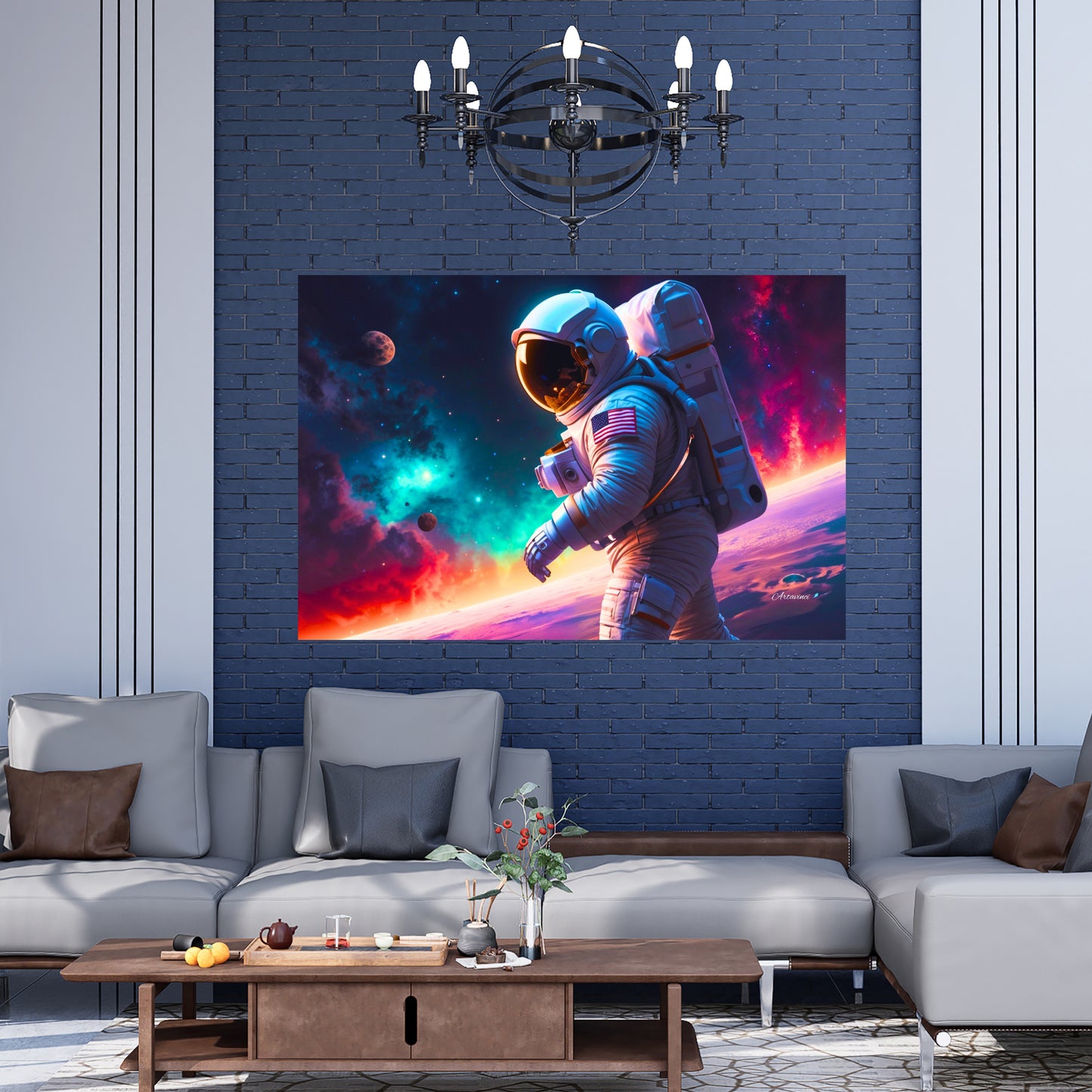 Astronaut in Outer Space Canvas Print