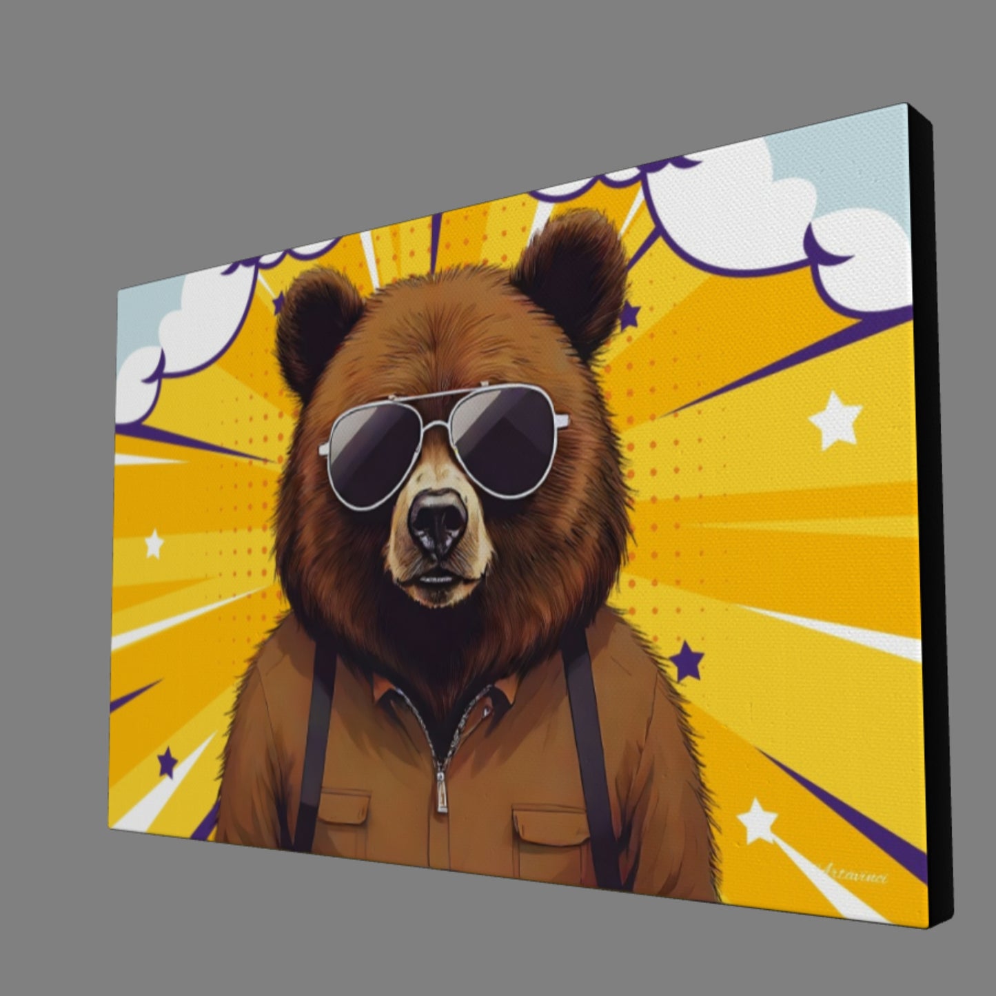 Brown Bear in Sunglasses Canvas Art