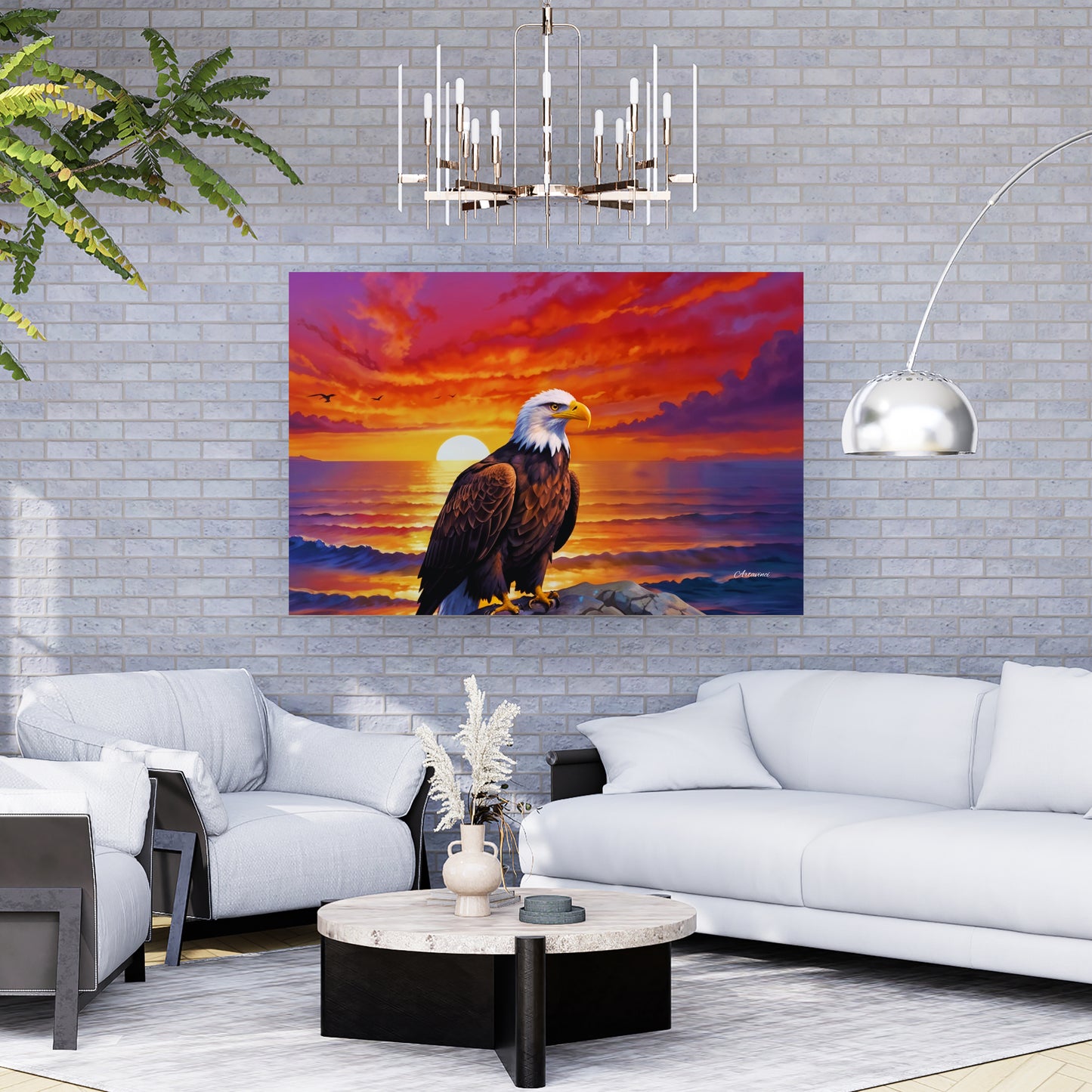Eagle Sunset Paradise Canvas Print