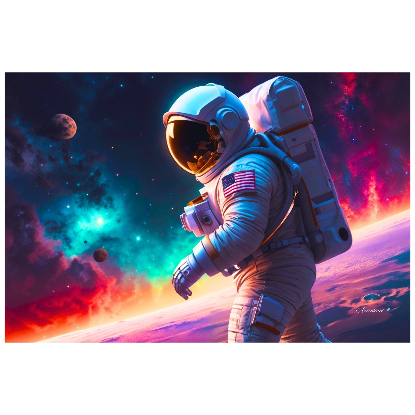 Astronaut in Outer Space Canvas Print