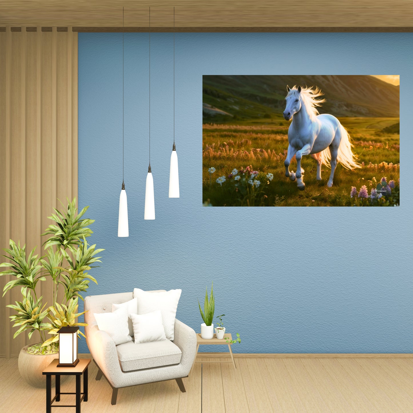 The White Horse Canvas Art