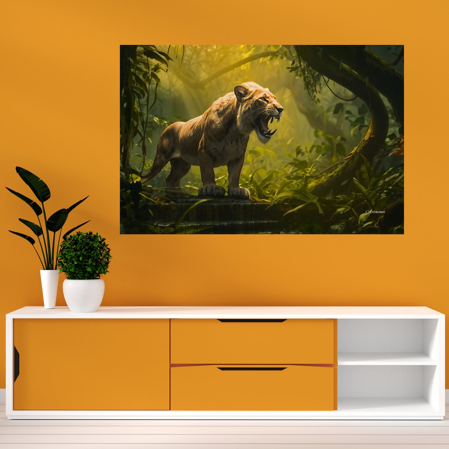 Lioness in the Jungle Canvas Art Print