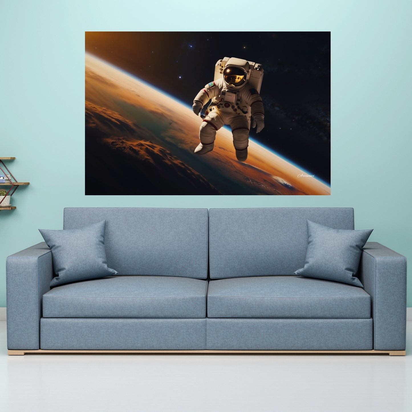 Astronaut In the Space Canvas Print