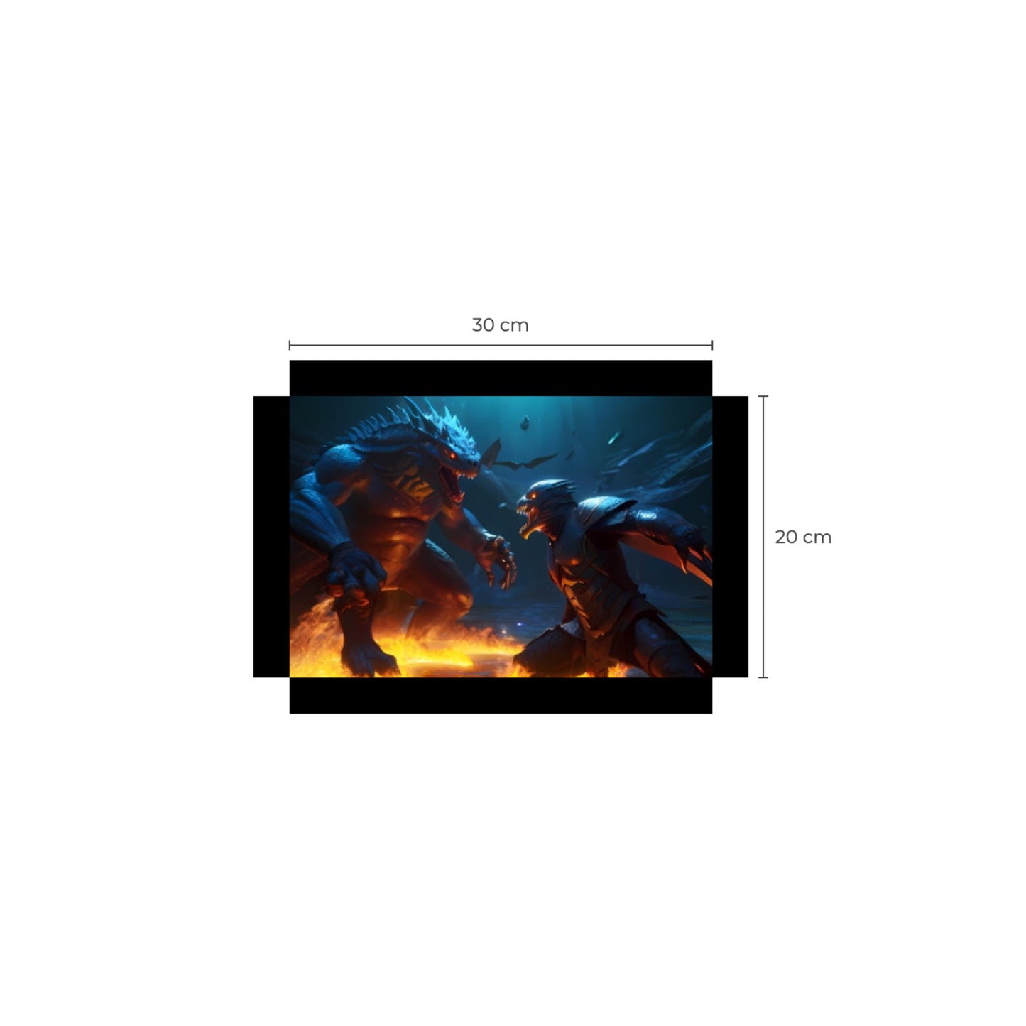 Mythological Creatures Epic Battle Canvas Art