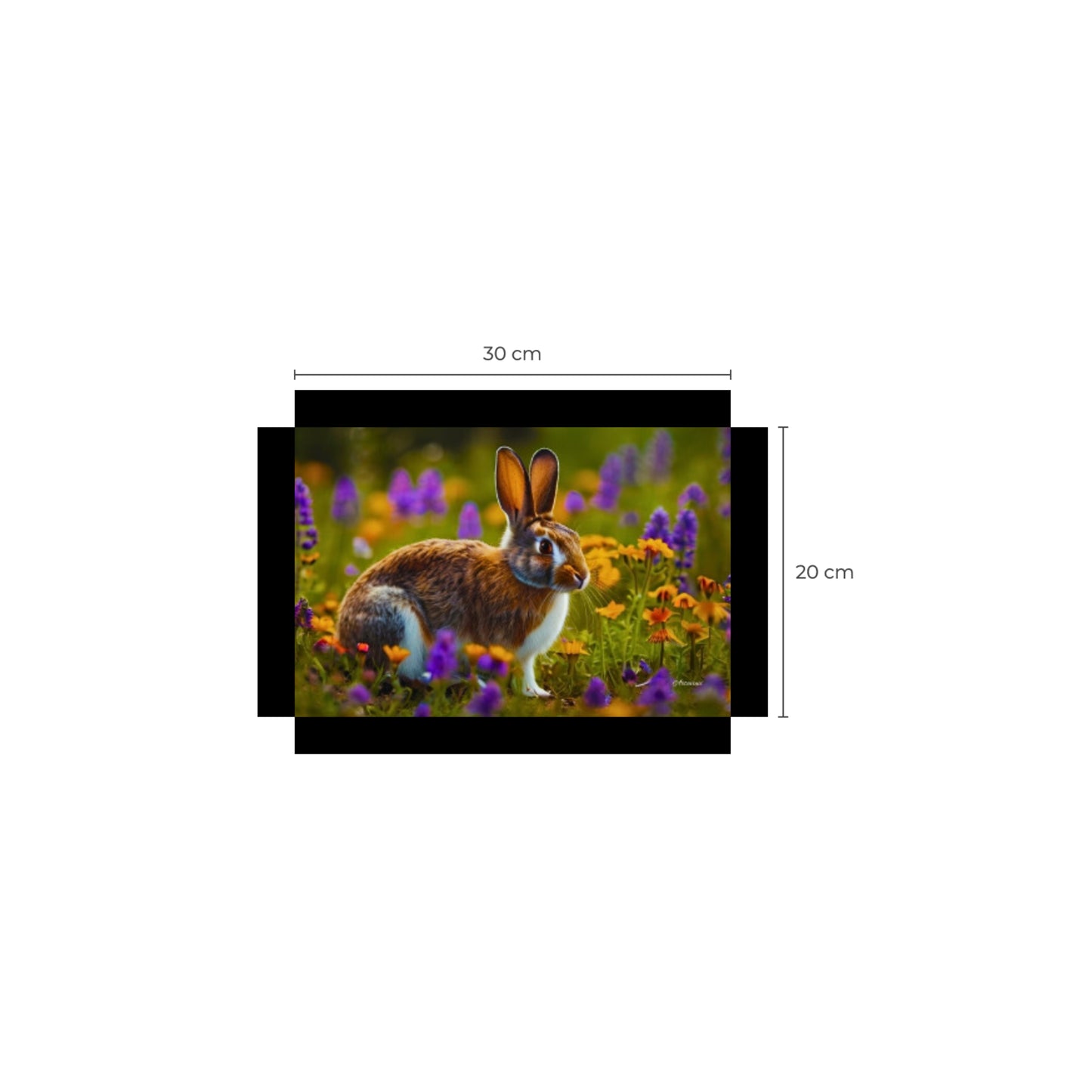 Cute Rabbit in Flower Garden Canvas Art