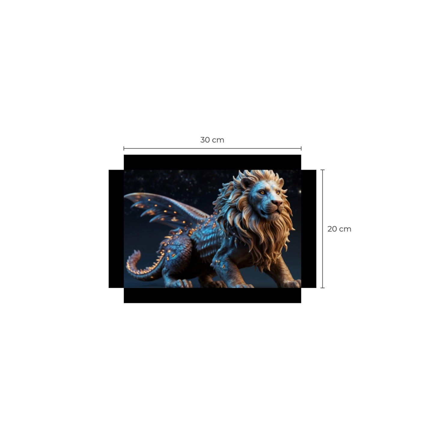 Epic and Huge Winged Mythological Lion Canvas Art Print