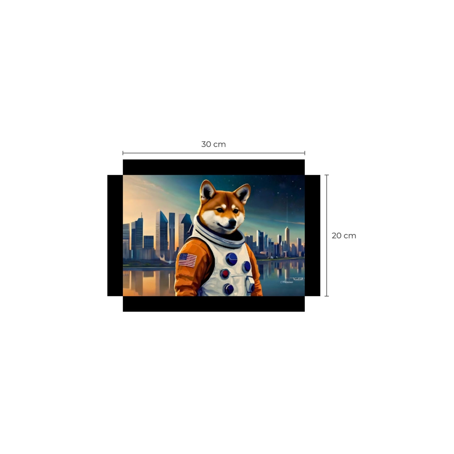 Shiba Inu Astronaut Dog Canvas Art