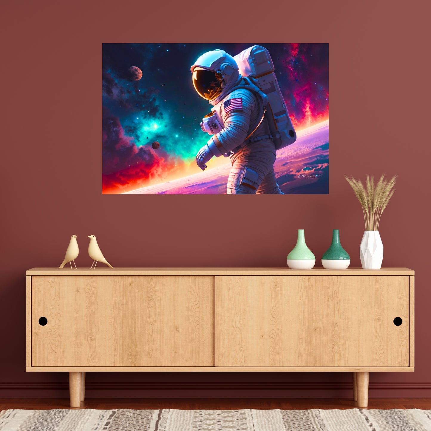 Astronaut in Outer Space Canvas Print