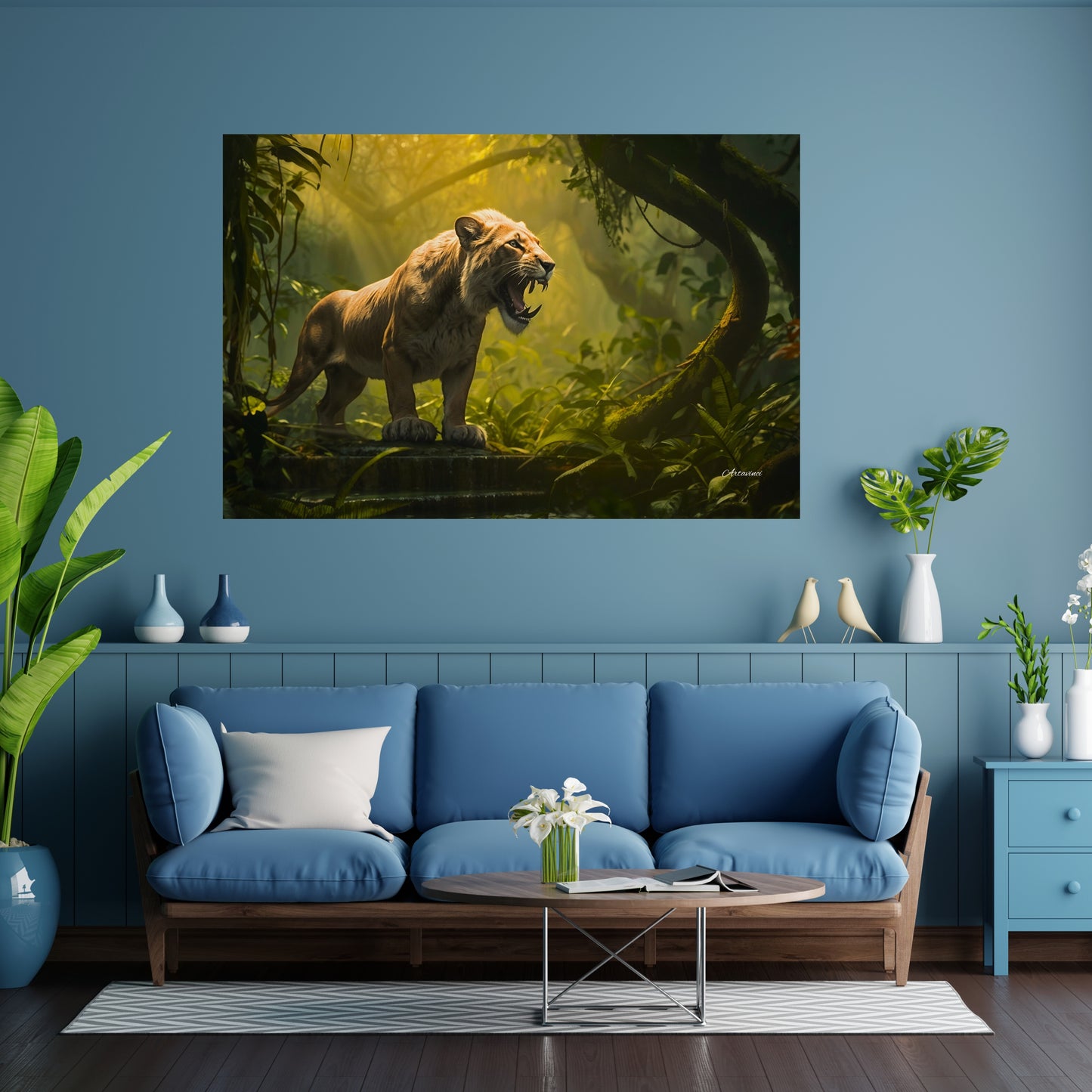 Lioness in the Jungle Canvas Art Print