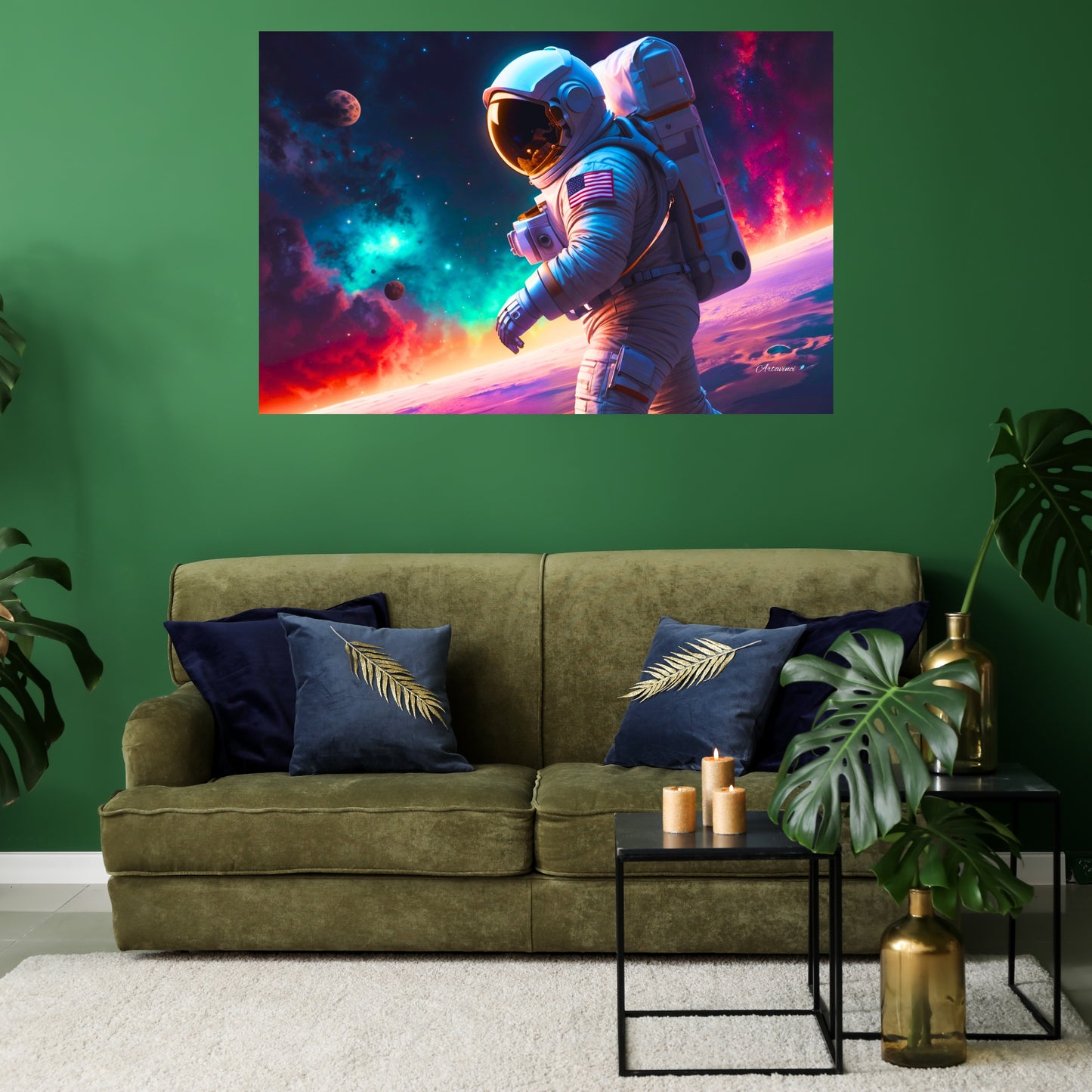 Astronaut in Outer Space Canvas Print