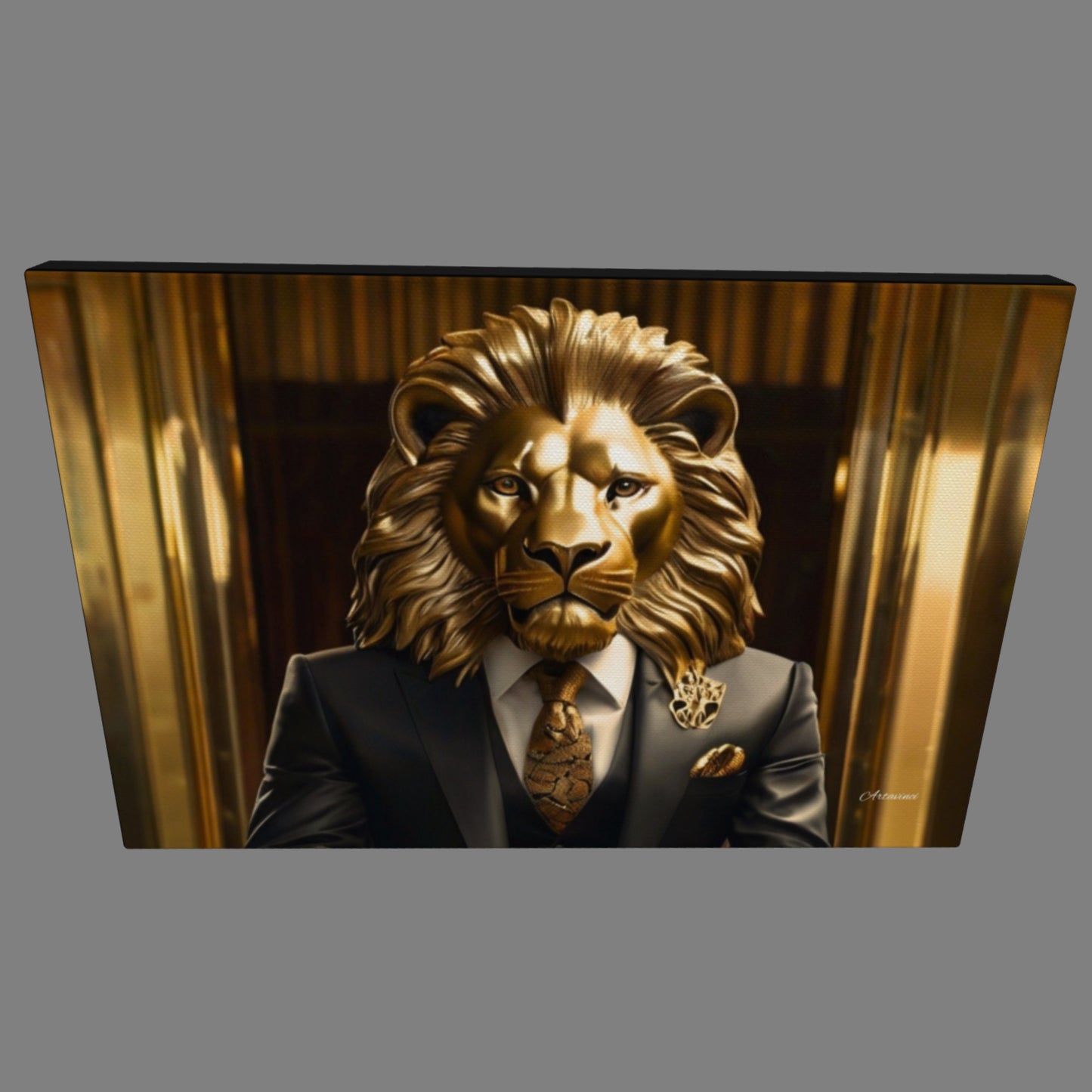 Golden Lion Businessman Wall Art