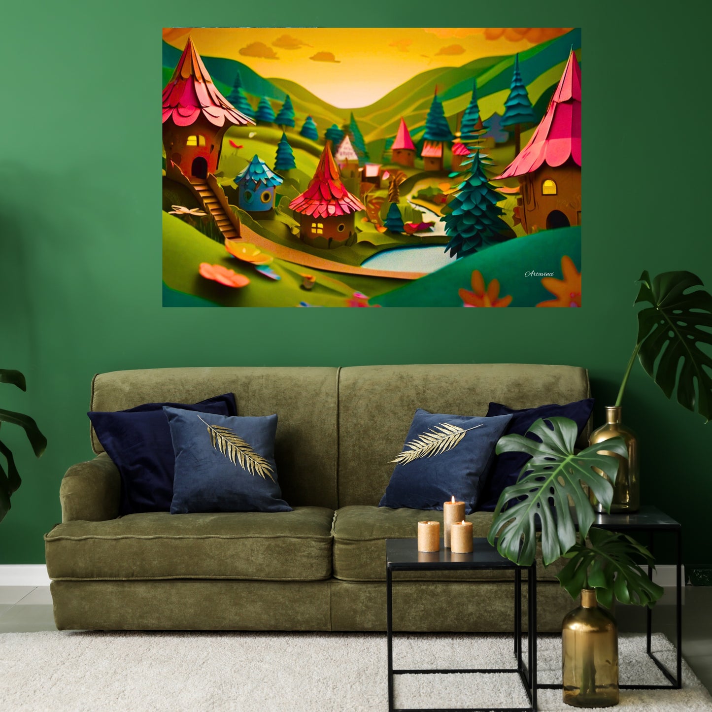 Small House Fairytale Village Canvas Art Print