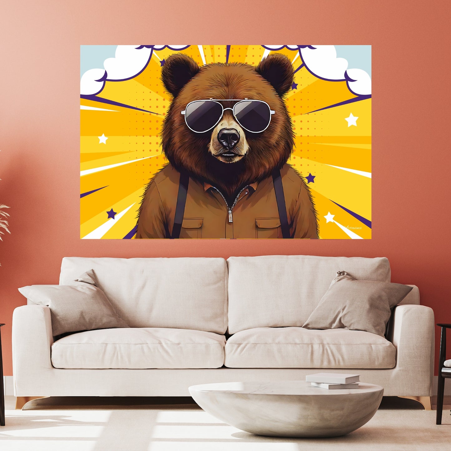 Brown Bear in Sunglasses Canvas Art