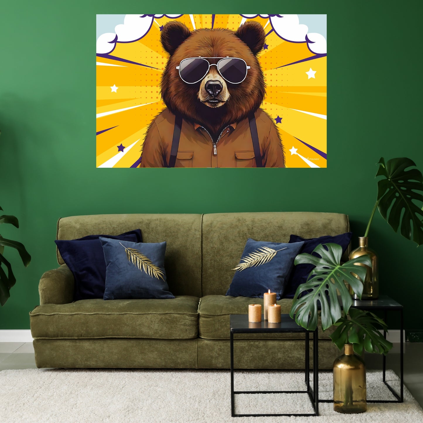 Brown Bear in Sunglasses Canvas Art