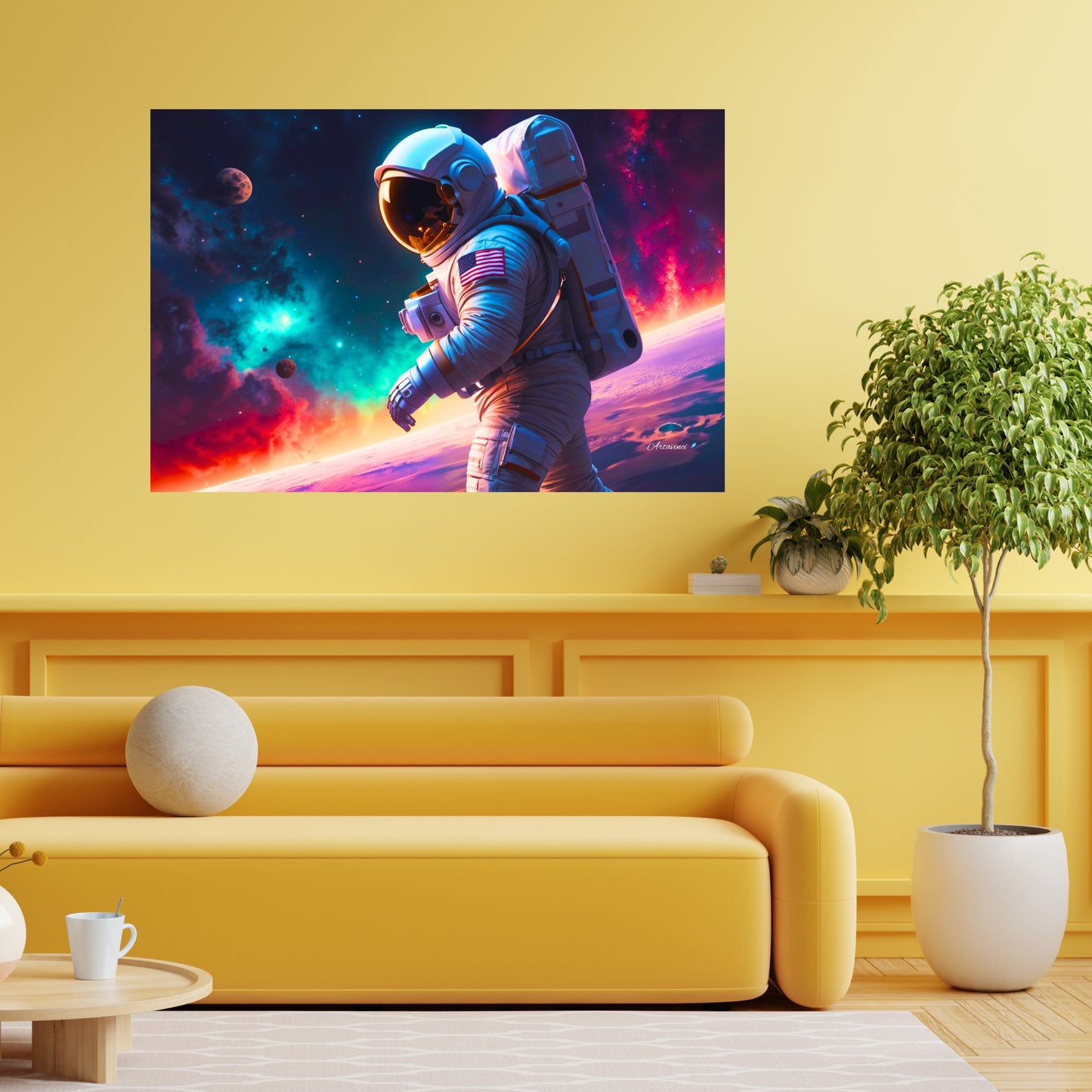 Astronaut in Outer Space Canvas Print