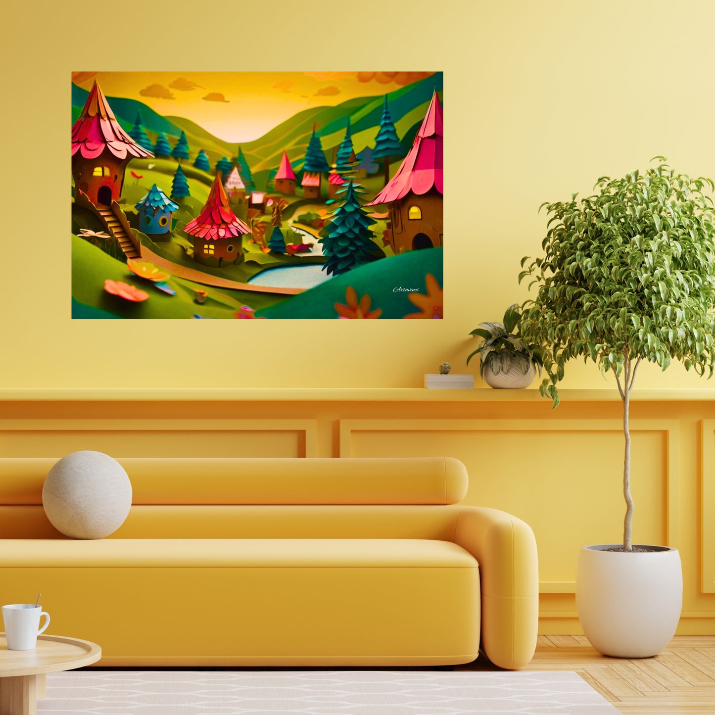 Small House Fairytale Village Canvas Art Print