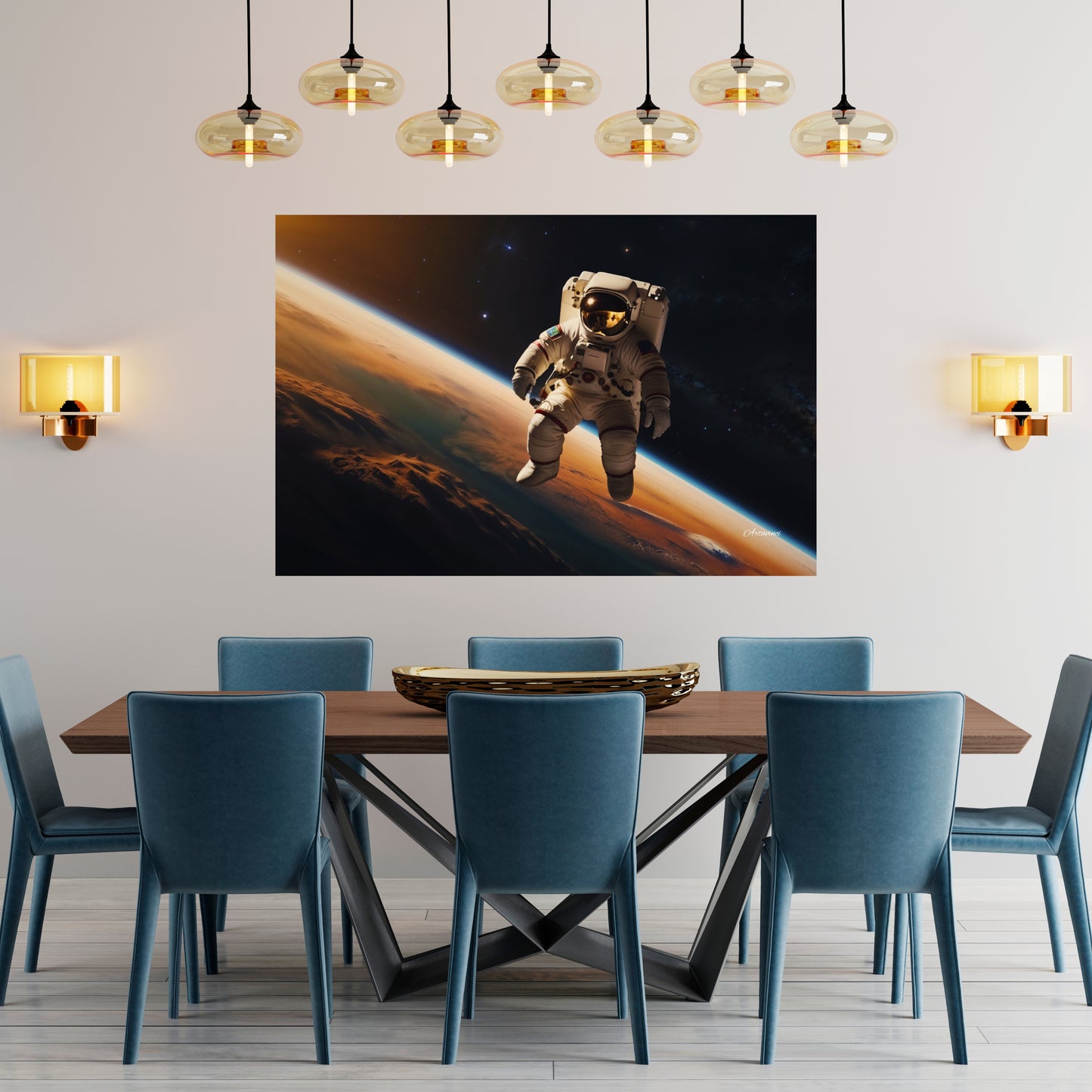Astronaut In the Space Canvas Print