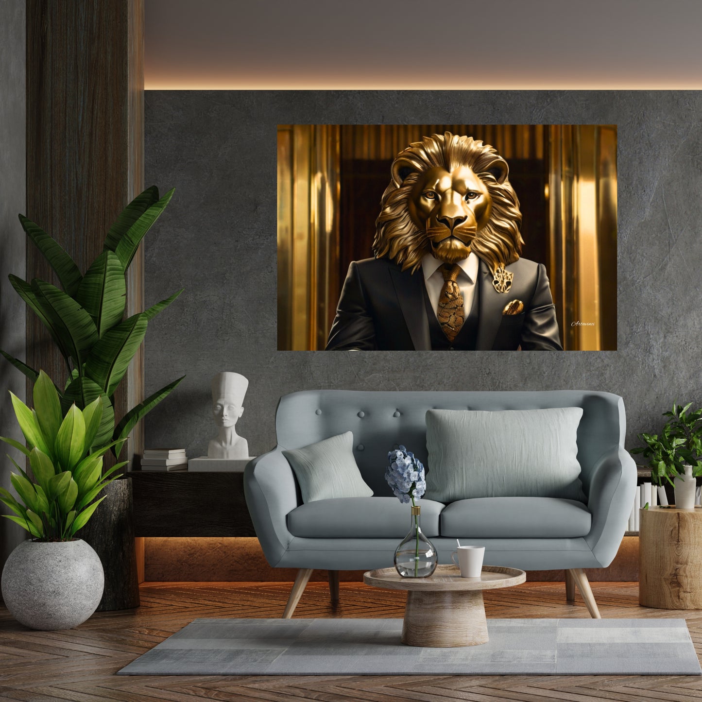 Golden Lion Businessman Wall Art