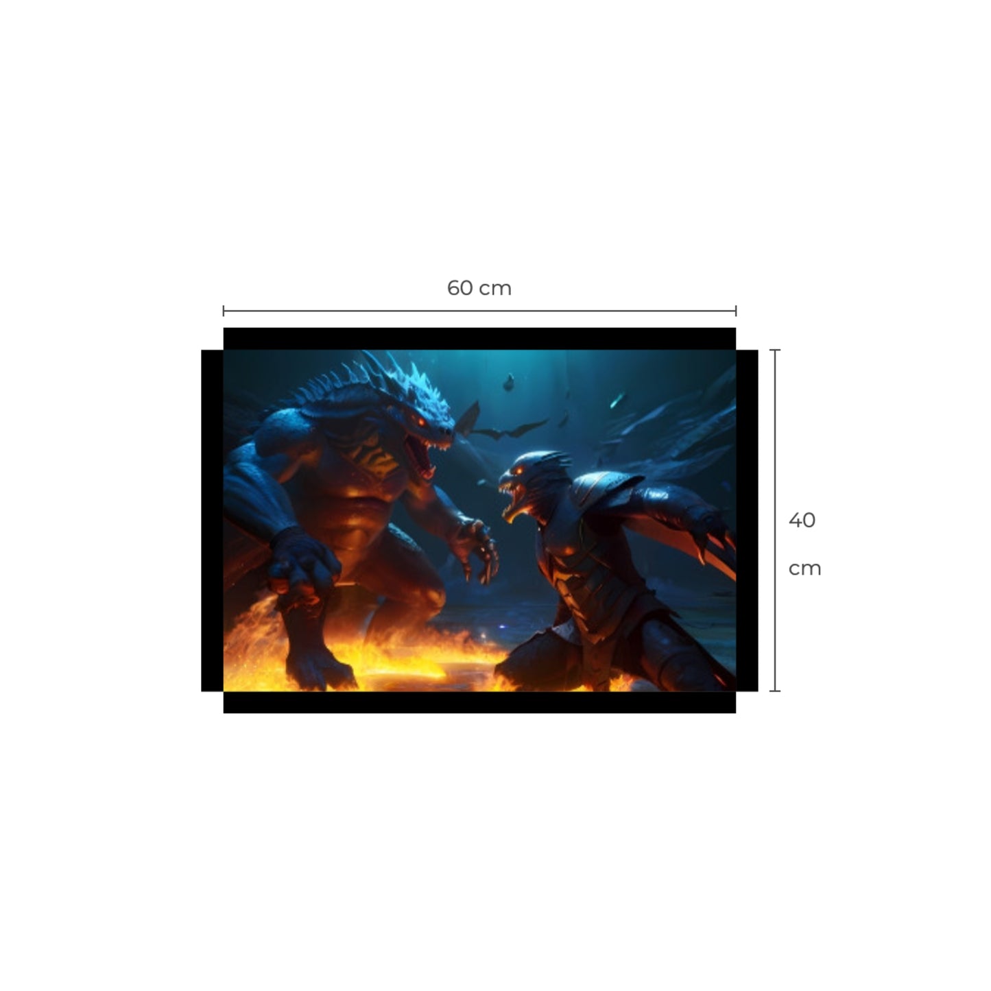 Mythological Creatures Epic Battle Canvas Art