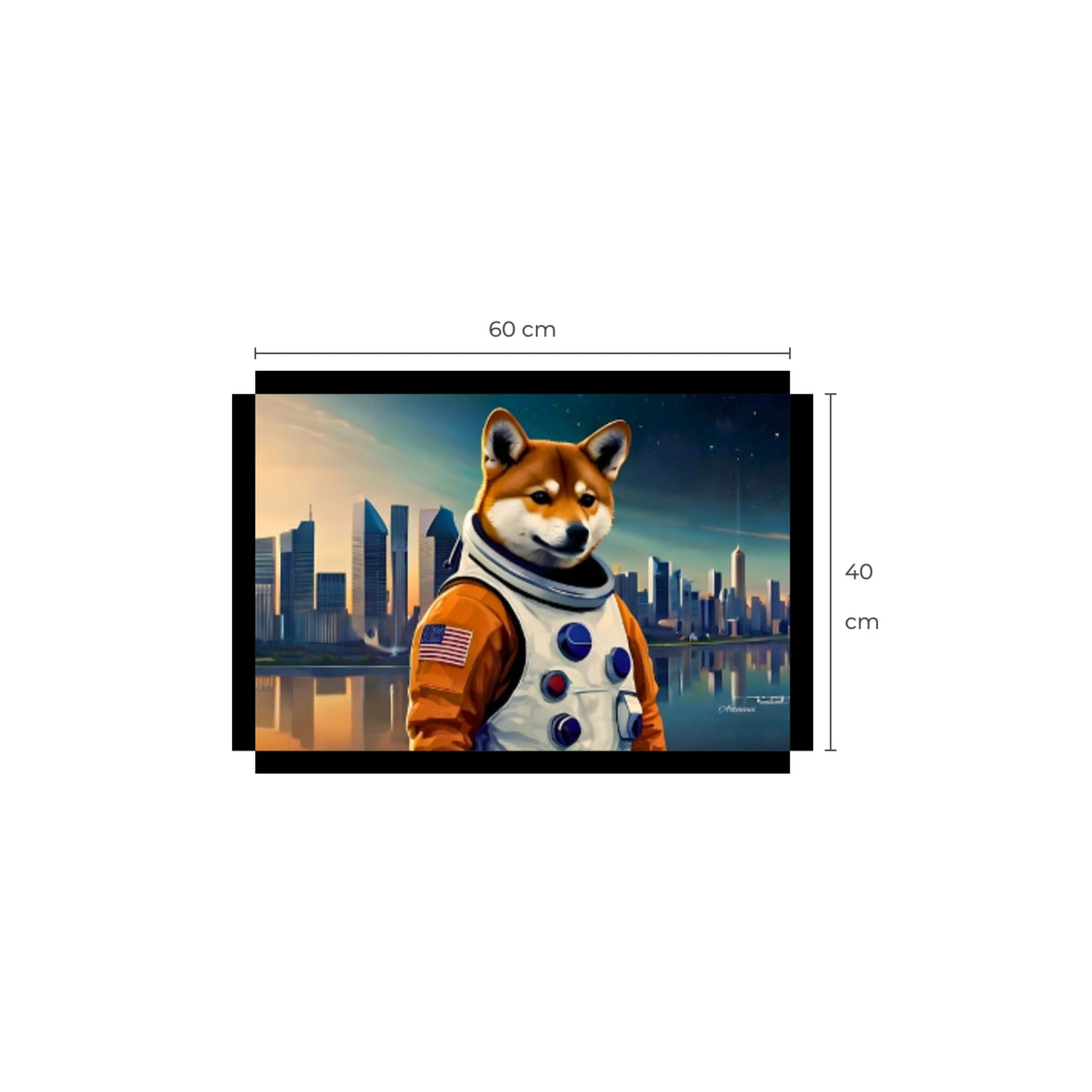 Shiba Inu Astronaut Dog Canvas Art
