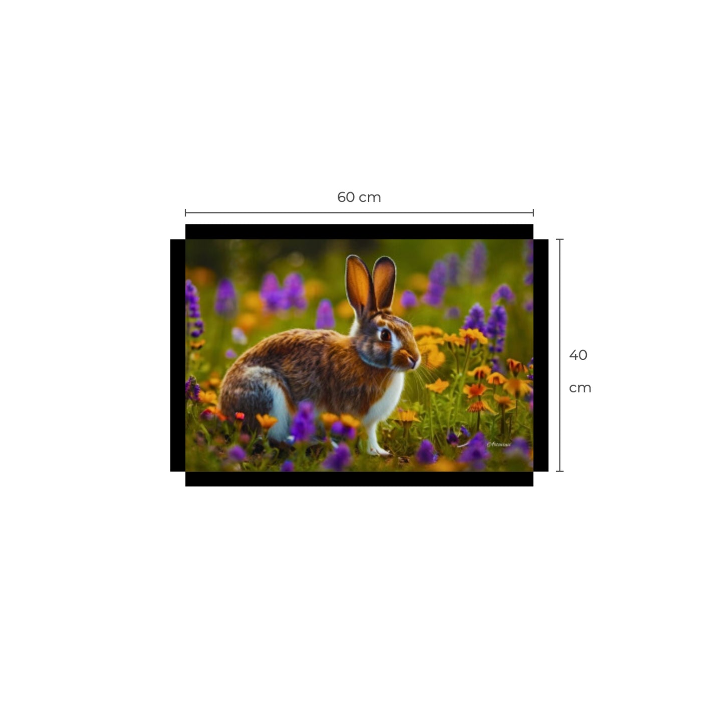 Cute Rabbit in Flower Garden Canvas Art