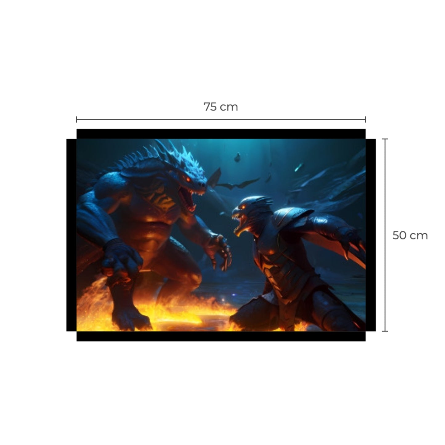 Mythological Creatures Epic Battle Canvas Art