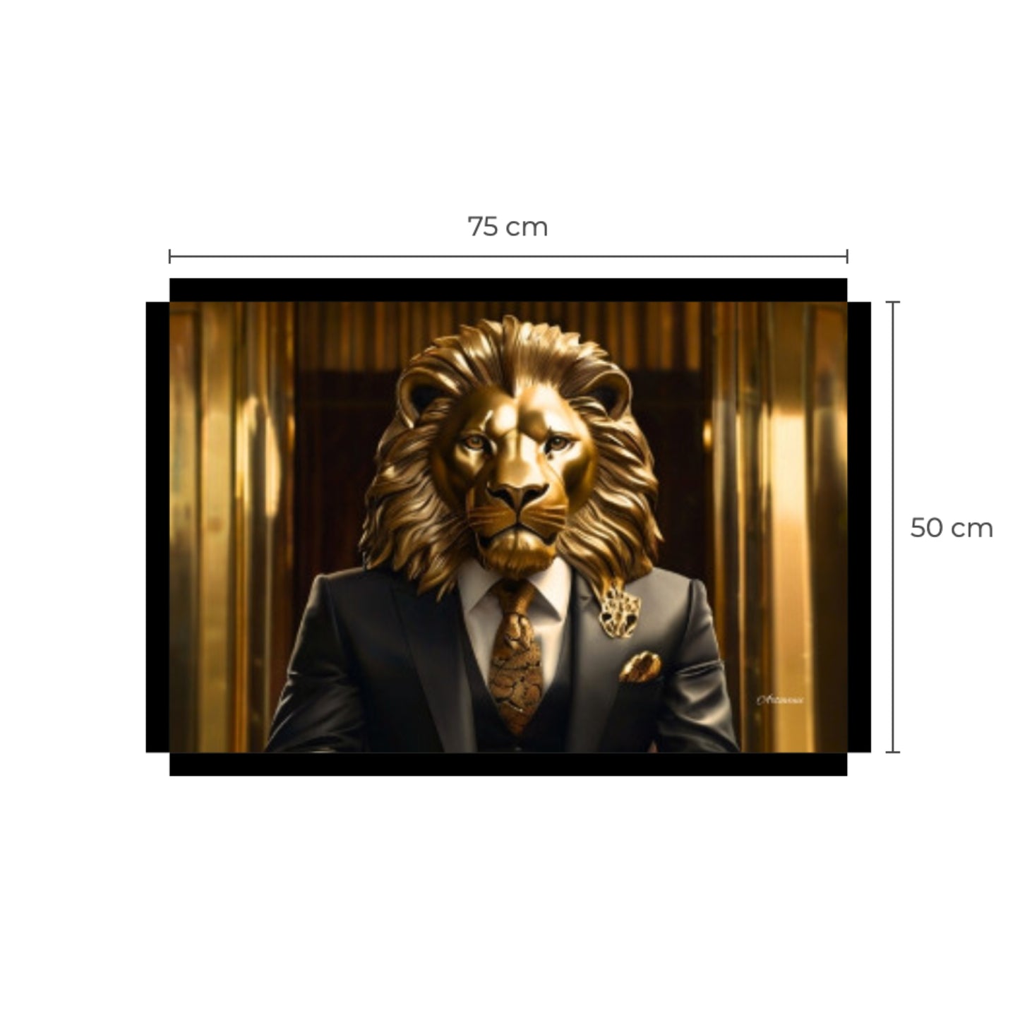 Golden Lion Businessman Wall Art