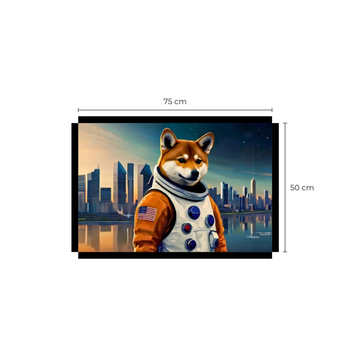 Shiba Inu Astronaut Dog Canvas Art