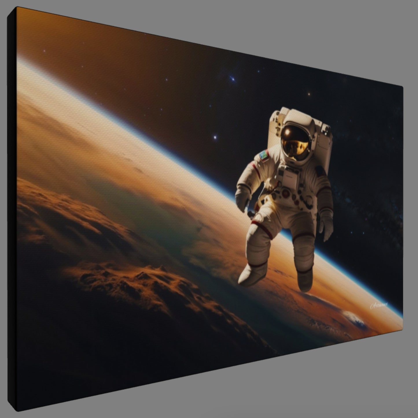 Astronaut In the Space Canvas Print
