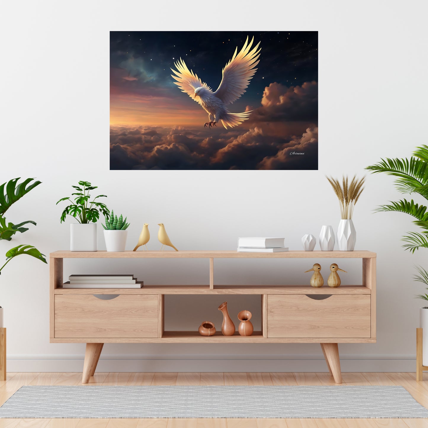 Phoenix in the Sky Canvas Wall Art