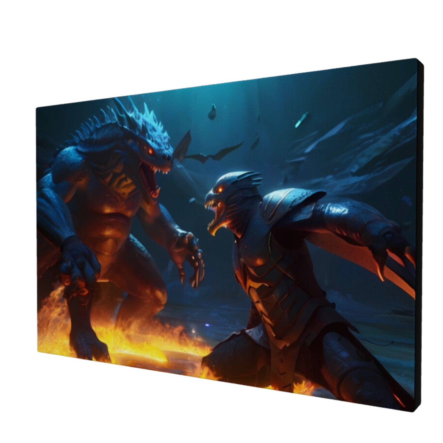 Mythological Creatures Epic Battle Canvas Art