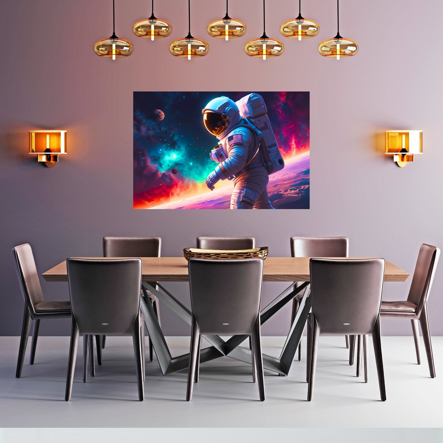 Astronaut in Outer Space Canvas Print
