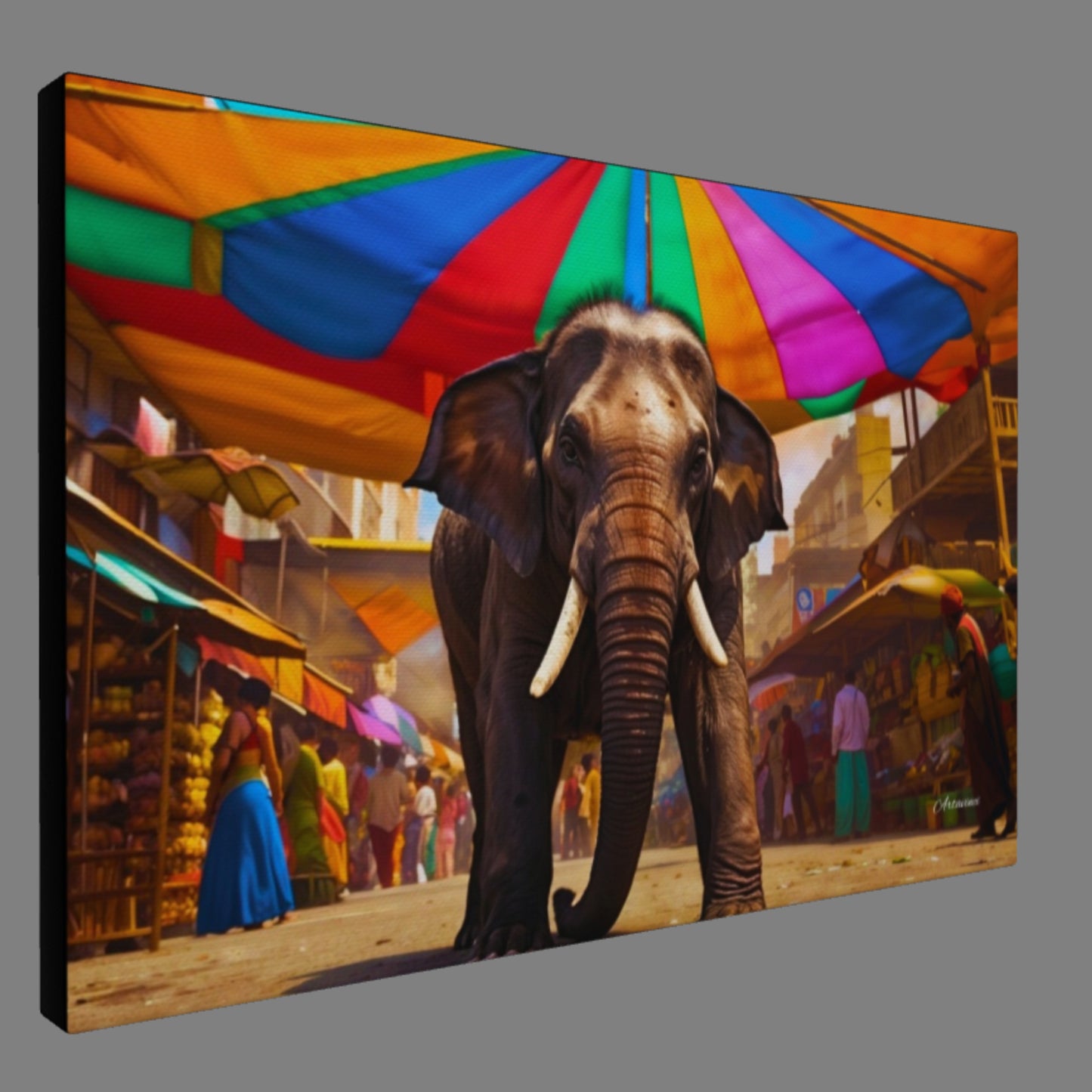 Elephant in India Bazaar