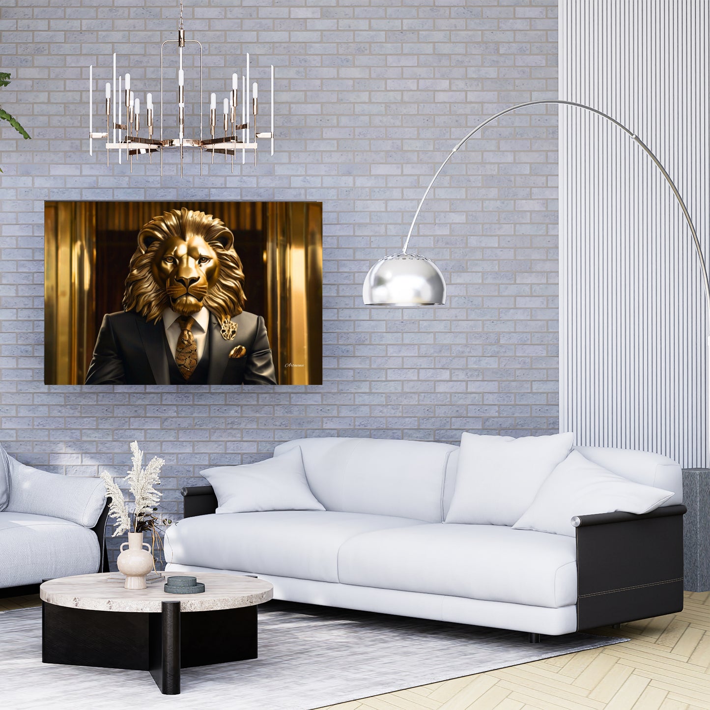 Golden Lion Businessman Wall Art