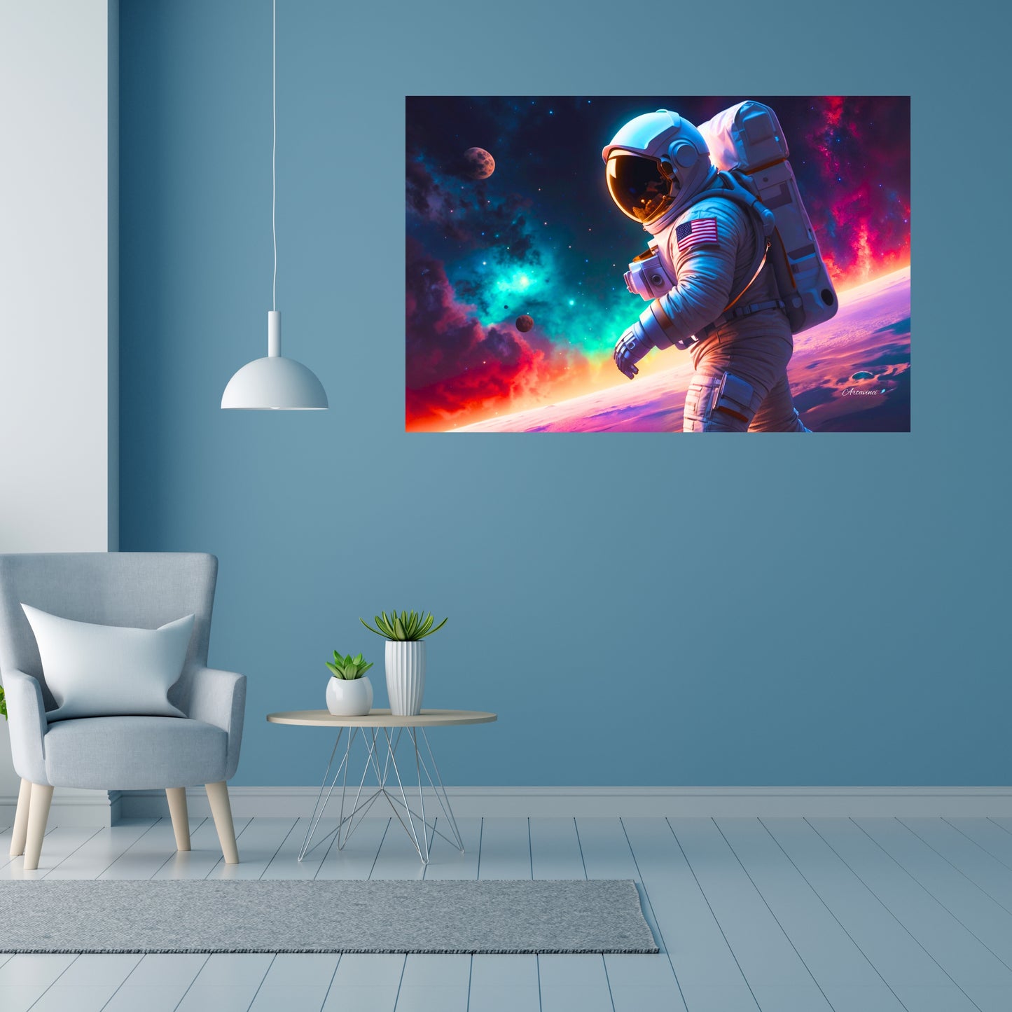 Astronaut in Outer Space Canvas Print
