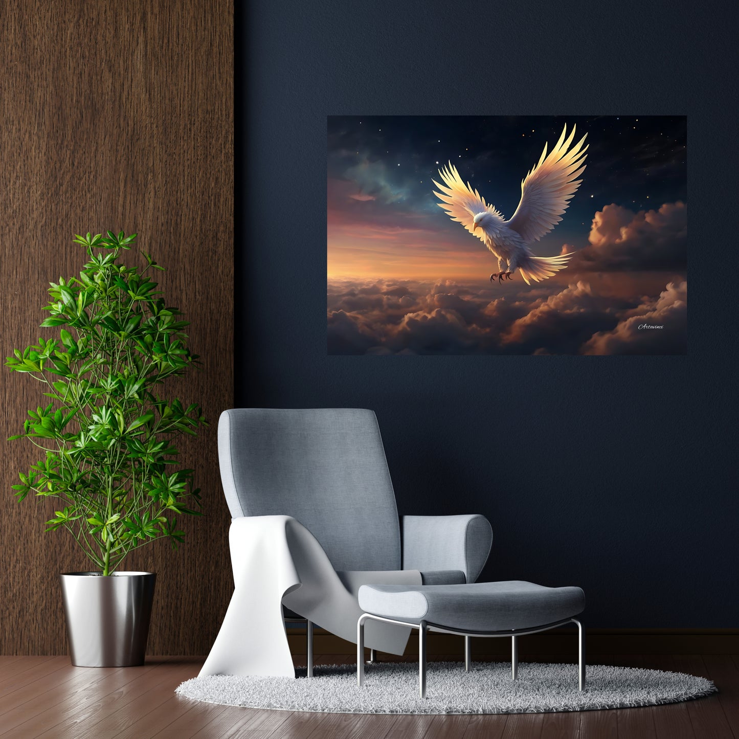 Phoenix in the Sky Canvas Wall Art