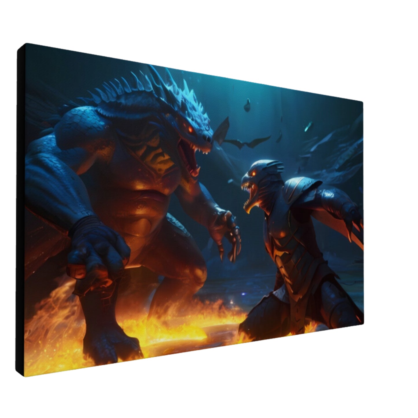 Mythological Creatures Epic Battle Canvas Art
