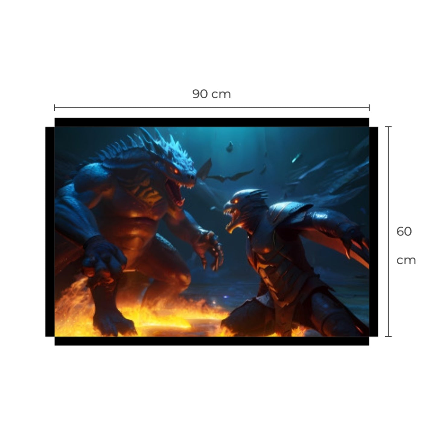Mythological Creatures Epic Battle Canvas Art