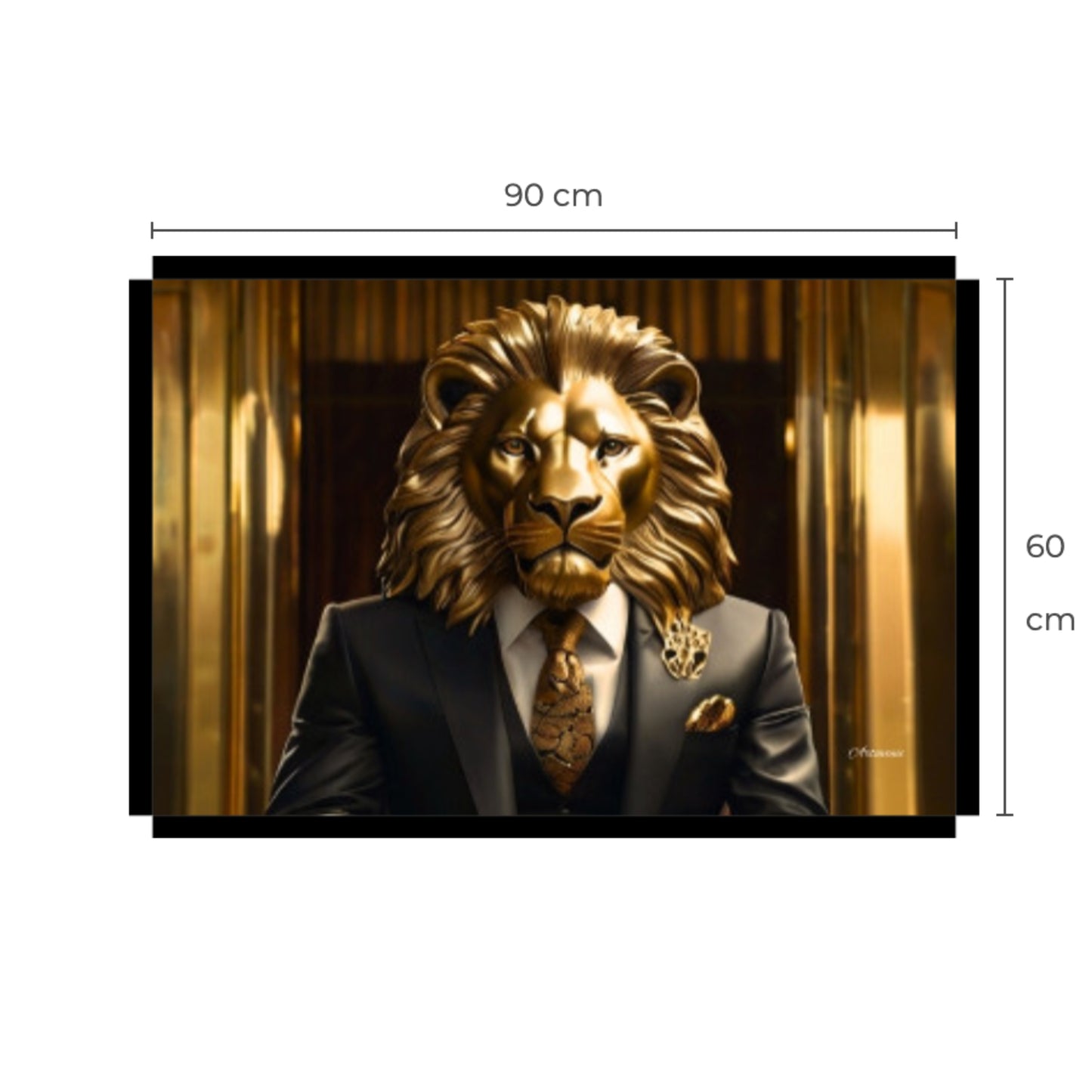 Golden Lion Businessman Wall Art