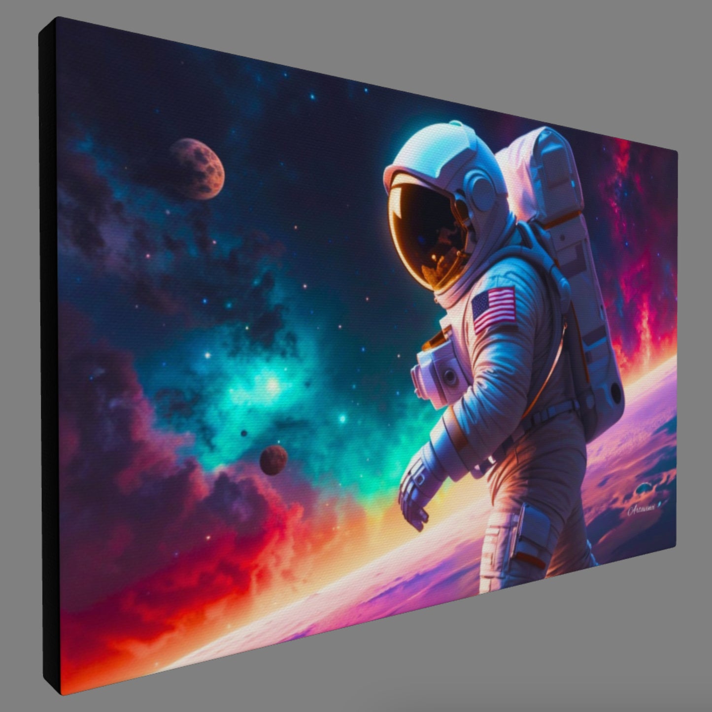 Astronaut in Outer Space Canvas Print