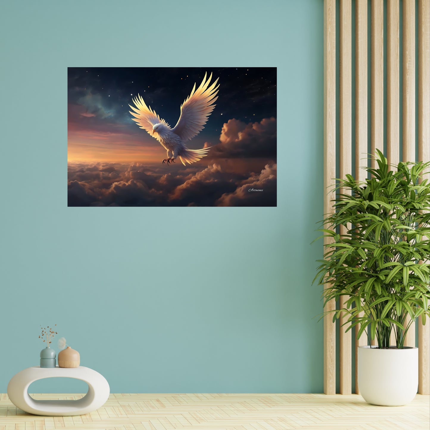 Phoenix in the Sky Canvas Wall Art